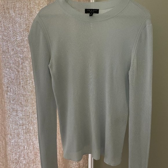 Rag & Bone Rib Knit Light Blue Sweater - Picture 2 of 5